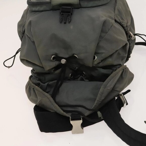 PRADA Backpack Nylon Khaki Silver Auth bs27852 - Picture 14 of 16
